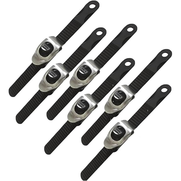 Grip Lock Strap, Heavy-Duty Multipurpose Adjustable Metal Ratchet Buckle and Super-Strong Flexi Strap, Heavy-Duty Grip Lock Strap, Reusable Locking Strap for Secure Anything(6pcs)