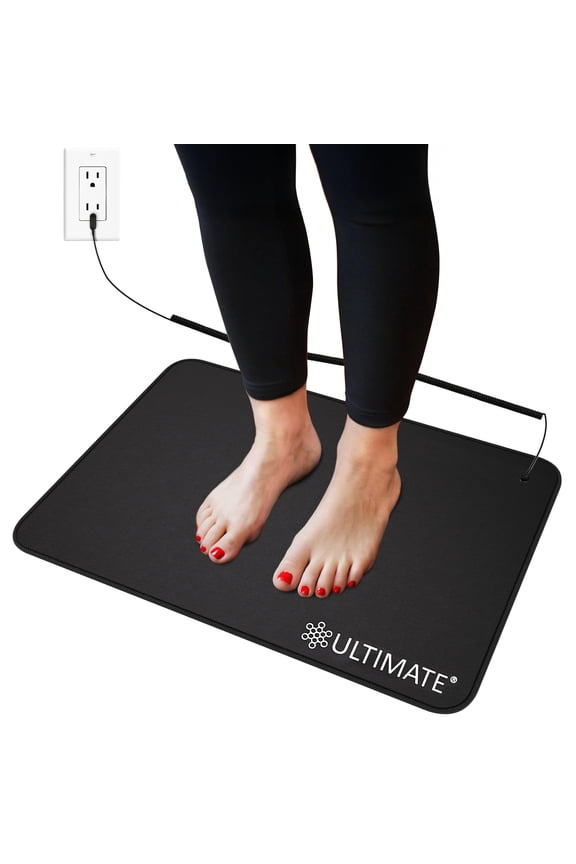 Grounding Mat, Conductive Carbon Grounded Pad for Sleep, Energy, Pain Relief, Inflammation & Wellness. Connect to The Earth Indoors. with 18-Foot Grounding Cord
