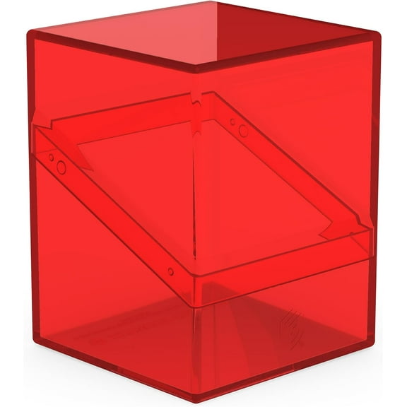 Ultimate Guard Boulder 100+ Clear, Deck Case for 100 Double-Sleeved TCG Cards, Ruby, Secure & Durable Storage for Trading Card Games, Transparent