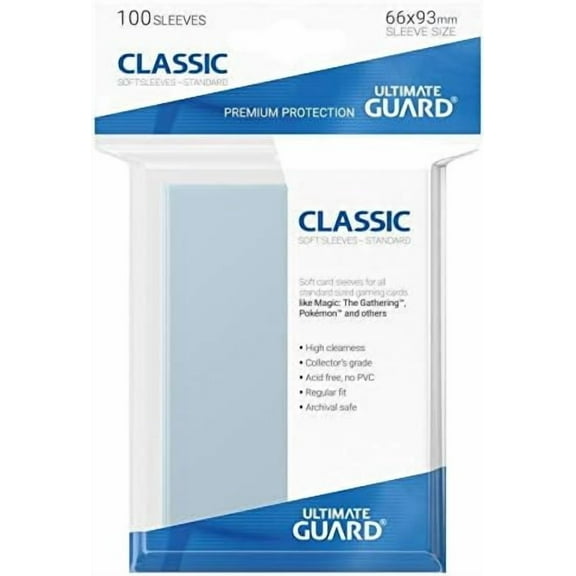 Ultimate Guard: Classic Clear Sleeves Standard Size (100ct)