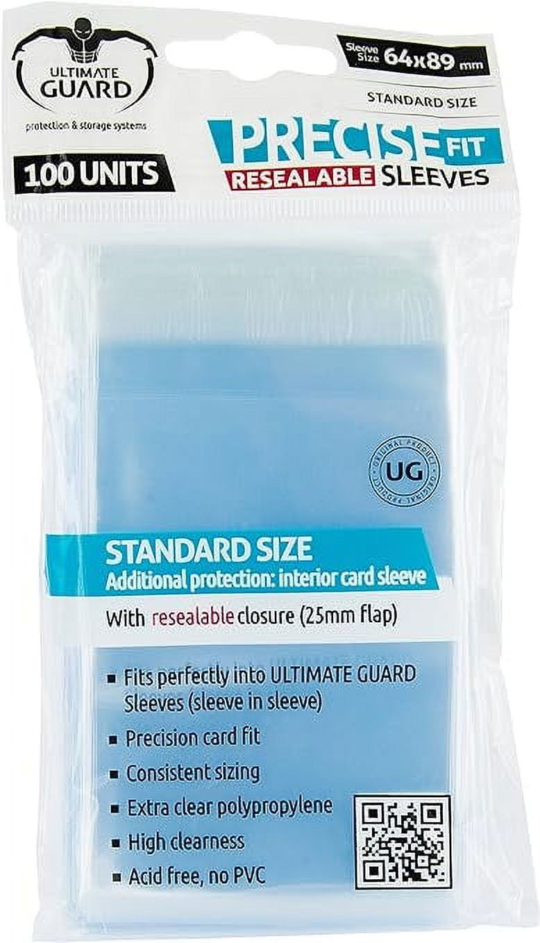 Ultimate Guard Precise Fit Resealable Inner Sleeves | 100 Pack For Magic The Gathering & Collectible Cards | PVC-Free Protection