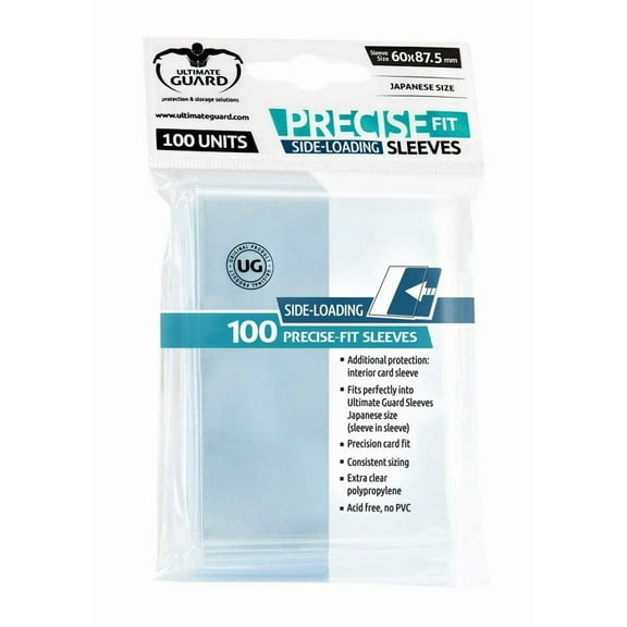 Ultimate Guard Precise-Fit Side-Loading Deck Sleeves (100 ct), Transparent