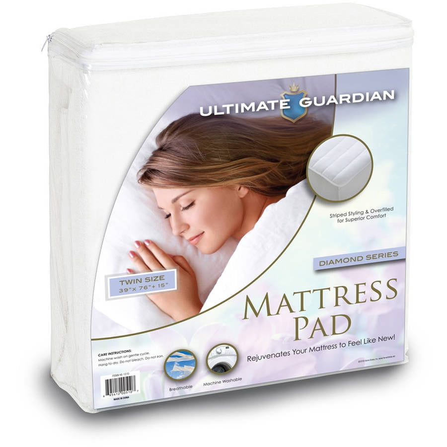 Ultimate Guardian, Mattress Pad, Overfilled Striped Quilt