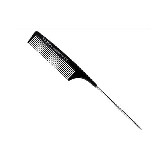 Ultimate Hair Detangling Comb | Professional Styling Long Rat Tail Comb Steel | Pin Rat Tail Carbon Fiber Heat Resistant | Teasing Combs with Stainless Steel Pintail (Black)