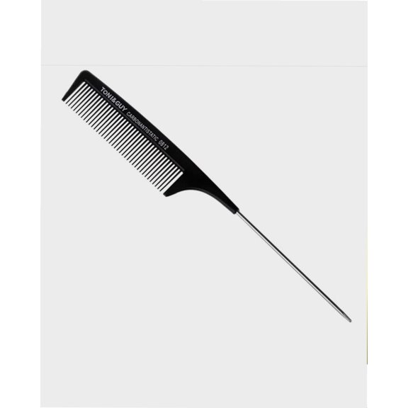 Ultimate Hair Detangling Comb | Professional Styling Long Rat Tail Comb Steel | Pin Rat Tail Carbon Fiber Heat Resistant | Teasing Combs with Stainless Steel Pintail (Black)