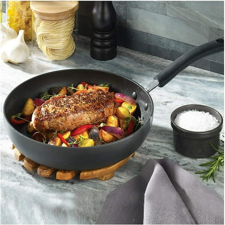 Ultimate Hard Anodized Nonstick Fry Pan Set 2 Piece, 8, 10 Inch, Oven Broiler Safe 400F, Kitchen, Cookware, Pots and Pans Set Non Stick, Frying Pans, Dishwasher Safe, Black