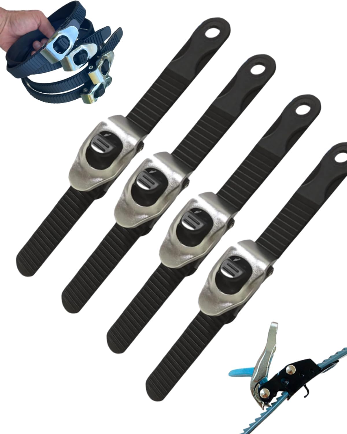 Sangles De Serrage à Crémaillère Métal - 2 Pièces, Longueur 32 Cm, Résistantes à L'Eau Et Aux UV, Pour Transport Ou Rangement