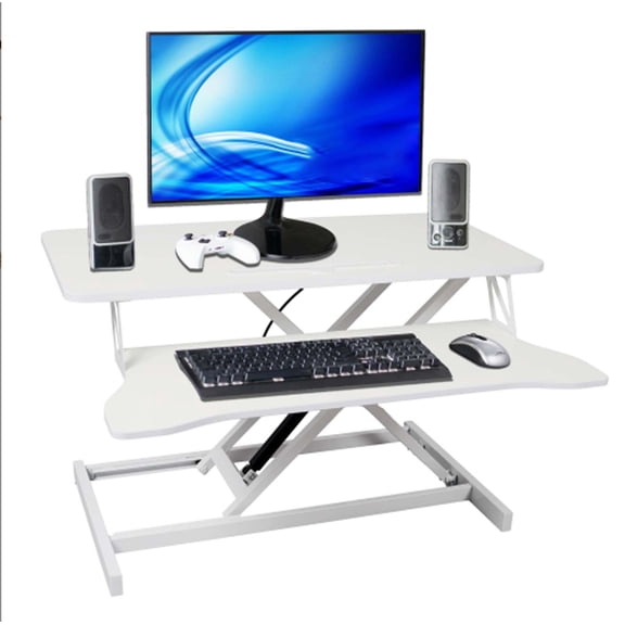 Ultimate Home Office Solution: 17" Wide Adjustable Standing Desk Converter. Ergonomic Stand Up Table & Computer Desk Workstation for Laptop or PC.