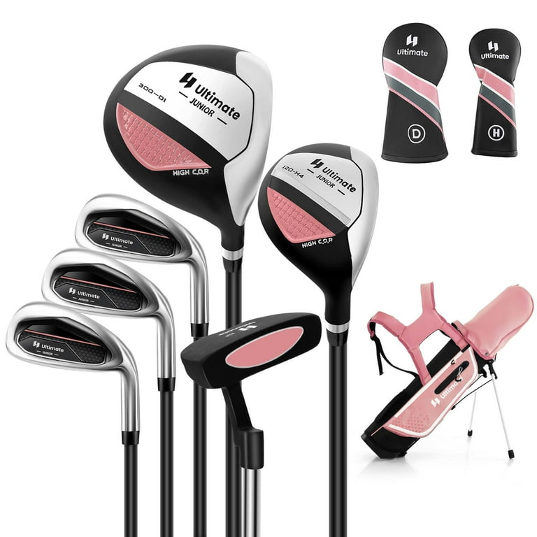 Costway Ultimate Junior Complete Golf Club Set for Kids, Pink Costway Ultimate Junior Complete Golf Club Set for Kids, Pink