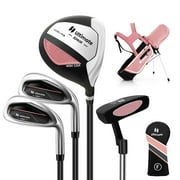 Ultimate Kids Golf Practice Set Junior Complete Golf Club Set for Kids Age 5-7 Years Old Pink