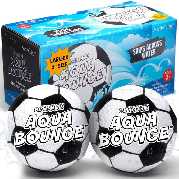 Activ Life Ultimate 2 Pack 3" Larger Water Skip Balls, Fun Swimming Pool & Beach Bouncing Toys for Kids, Teens, and Family, Great for Birthday Gifts, Soccer