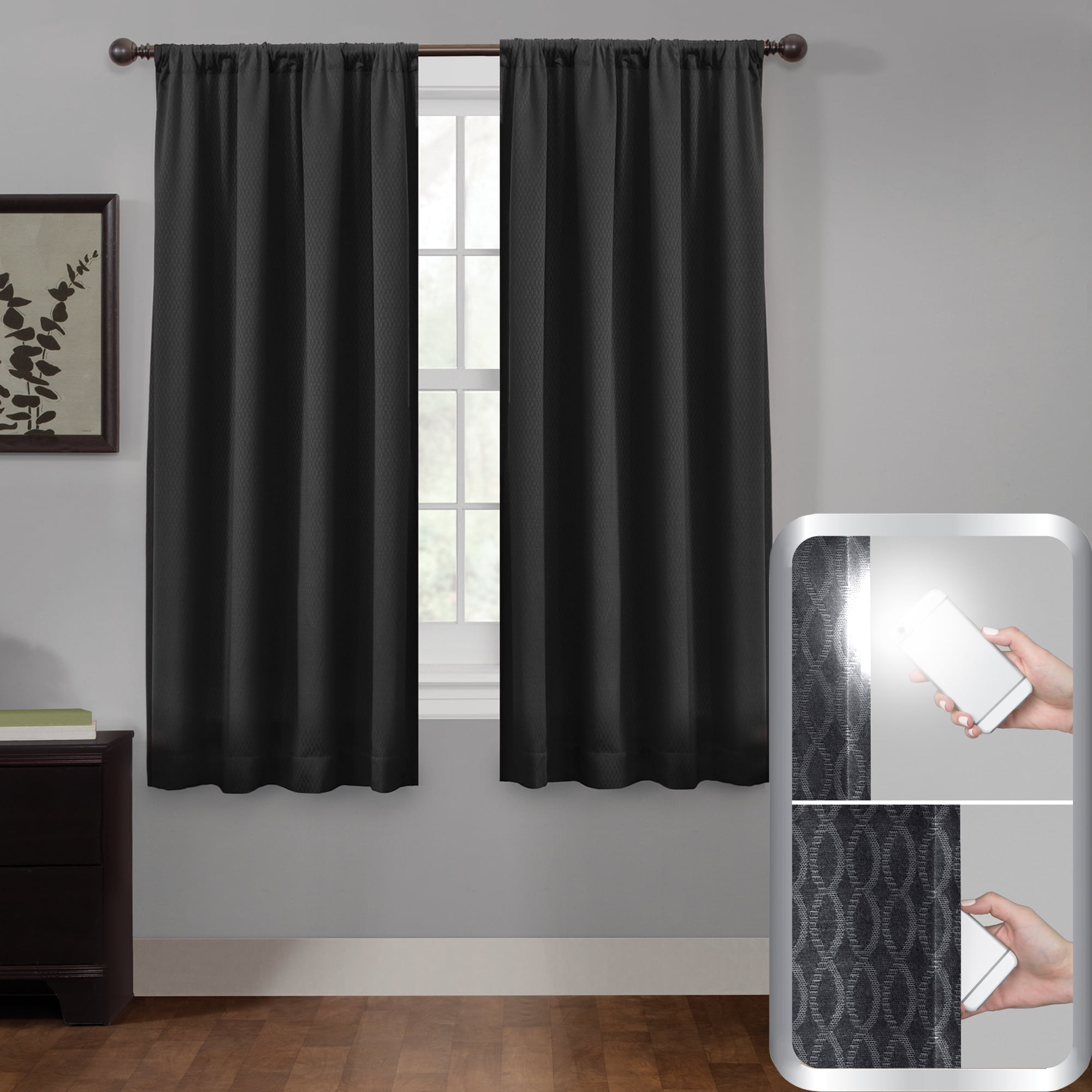 Ultimate Light Blocker Certified 100 Percent Blackout Jamie Smart Curtain Window Curtain Panel