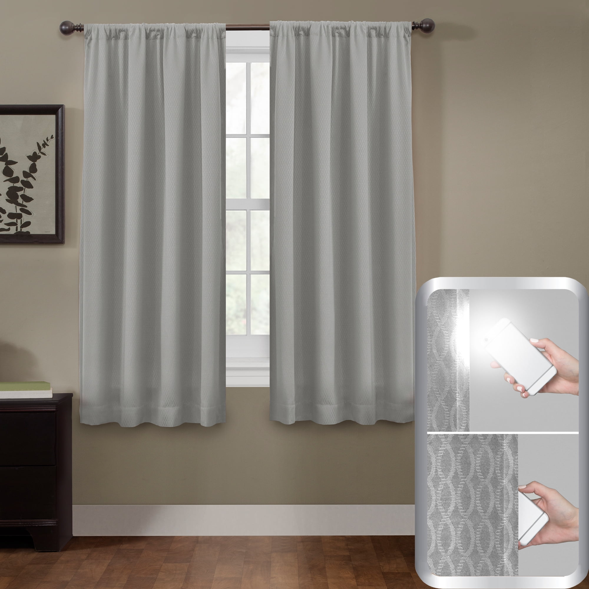 Ultimate Light Blocker Certified 100 Percent Blackout Jamie Smart Curtain Window Curtain Panel