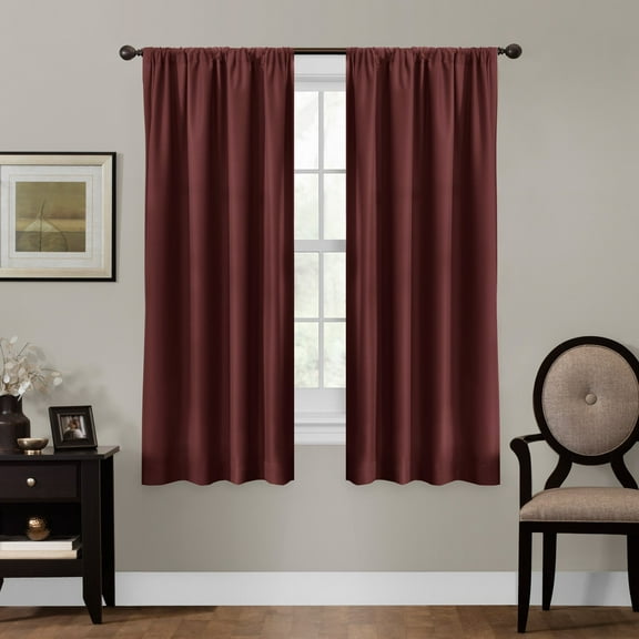 Ultimate Light Blocker Certified 100 Percent Blackout Julius Smart Curtain Window Curtain Panel, Red