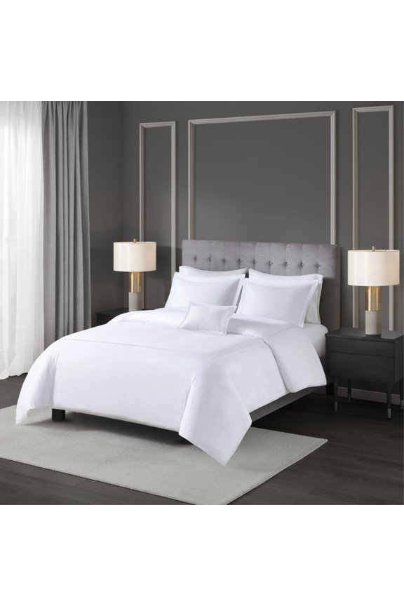 Ultimate Luxury: 500 Thread Count Comforter Set with Double-Row Striped Embroidered Border - Removable Duvet Cover, OEKO-TEX Certified - Hotel Quality Sleep Experience