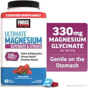 Force Factor Ultimate Magnesium, 330mg Magnesium Glycinate & Citrate to Promote Calm & Relaxation, Vegan & Gluten Free, Mixed Berry, 60 Soft Chews