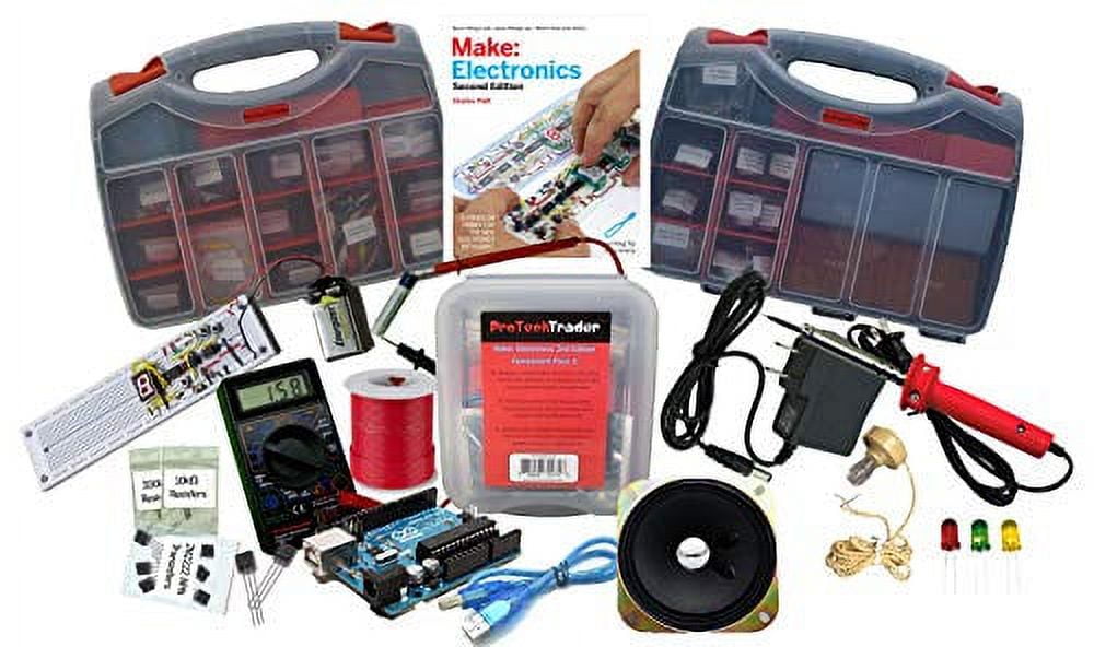 Ultimate Make: Electronics Kit Bundle - Includes All 3 Electronic Component  Kits and Make: Electronics (2nd ED) Book by Charles Platt - STEM