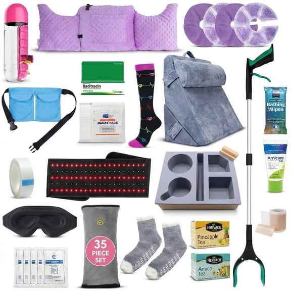 Ultimate Mastectomy, Top Surgery & Breast Augmentation Recovery Kit Deluxe Care Package Post Op Essentials (35pc Set)