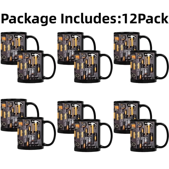 The Ultimate Mechanic's Toolbox Mug, 11oz Ceramic Mechanic Toolbox Coffee Cup, Double-sided Design, Creativity Funny Coffee Mug - Mechanic Toolbox Set Pattern, Gift for Husband Dad