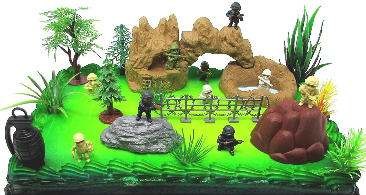 Ultimate Military Themed Army Navy Special Forces Cake Topper Set