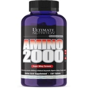 Ultimate Nutrition Amino 2000, Super Whey Formula, BCAA Tablets, 150 Count | 2000mg, L-Leucine, L-Isoleucine, and L-Valine, BCCA Tablets From Whey Protein Isolate, For Muscle Building & Workout Recov