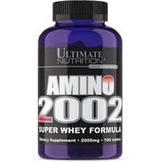 Ultimate Nutrition Amino 2002 Super Whey Formula, Amino Acid Tablets,100 Ct | 100% Whey Protein Tablets, Essential & Branched Chain Amino Acids, Micro & Ultrafiltered Whey, Supplement For Muscle Supp