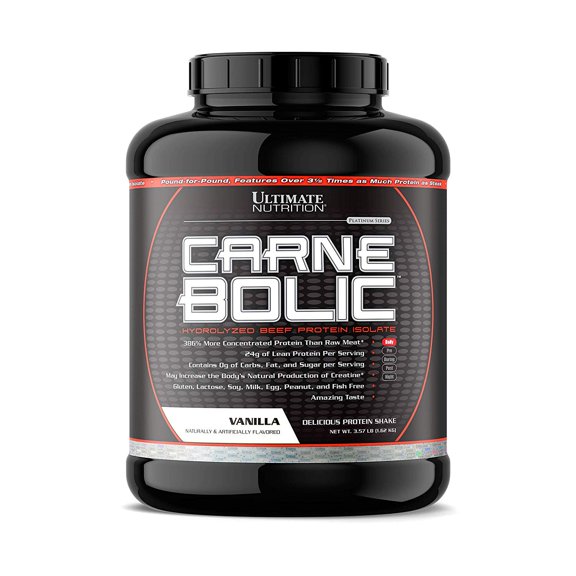 Ultimate Nutrition Carnebolic Beef Isolate Protein Powder, Vanilla-60 Servings