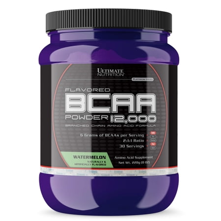 Ultimate Nutrition Flavored BCAA 12,000 Powder - Amino Acid Supplement for Muscle Building and Recovery, Watermelon, 30 Servings