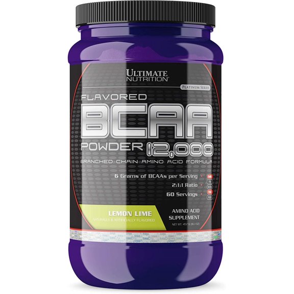 Ultimate Nutrition Flavored BCAA Powder 12,000, Amino Acids Supplements for Muscle Recovery,60, Lemon Lime
