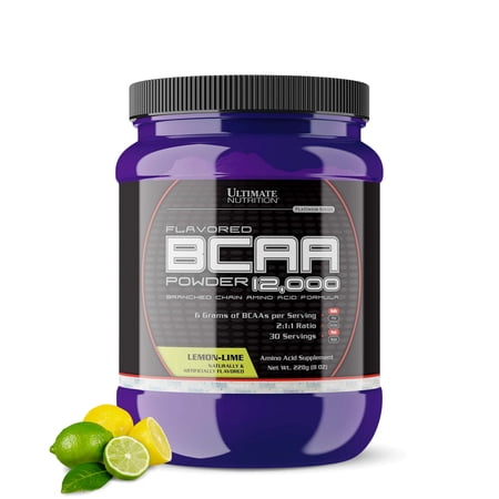 Ultimate Nutrition Flavored BCAA Powder 12,000, Amino Acids Supplements for Muscle Recovery,60, Lemon Lime