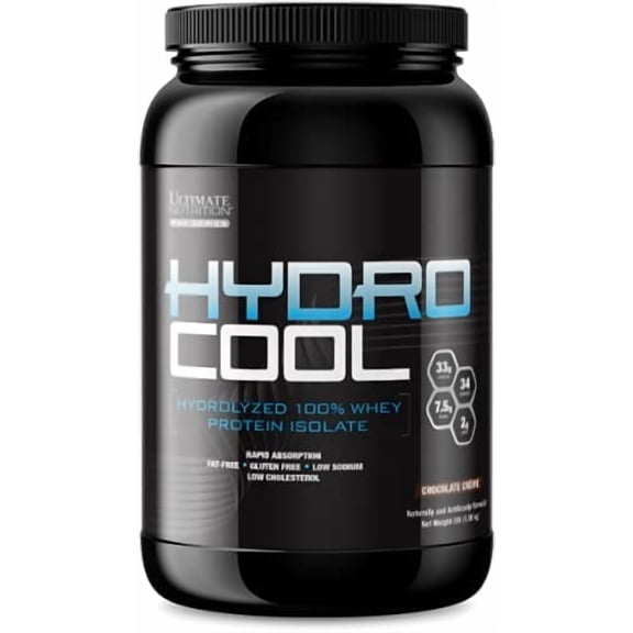 Ultimate Nutrition HydroCool Hydrolyzed Whey Protein Isolate Powder - Rapid Absorption with No Bloating, Chocolate Crème