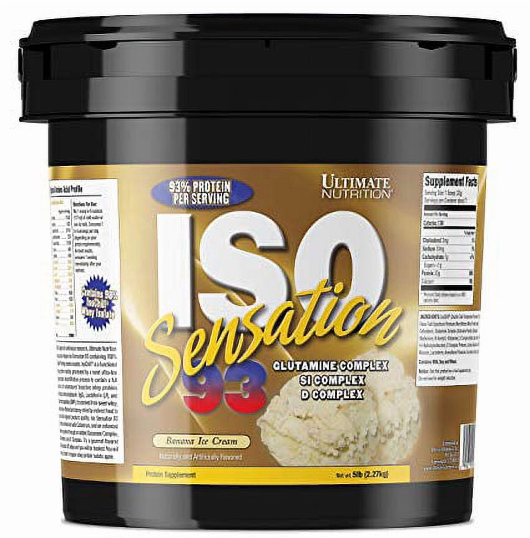 Ultimate Nutrition ISO Sensation 93 100% Whey Protein 5 lbs - Banana Ice Cream