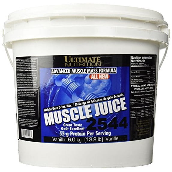 Ultimate Nutrition Muscle Juice 2544 Whey Protein Isolate-Mass Weight Gainer Protein Powder Drink Mix -55g per serving.