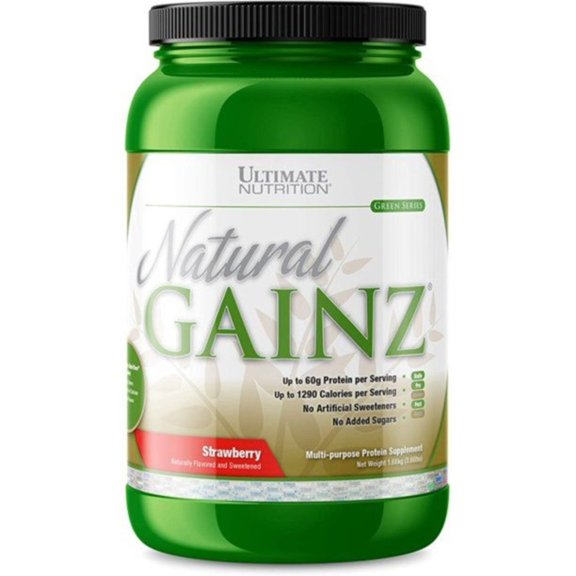 Ultimate Nutrition Natural Gainz Whey Protein Powder, Strawberry, 3.6 lb
