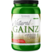 Ultimate Nutrition Natural Gainz Weight Gainer, Strawberry, 3.6 lb