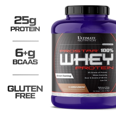 Ultimate Nutrition Prostar 100% Whey Protein Powder - Low Carb and Keto Friendly, Cardamom, 5.28 Pounds