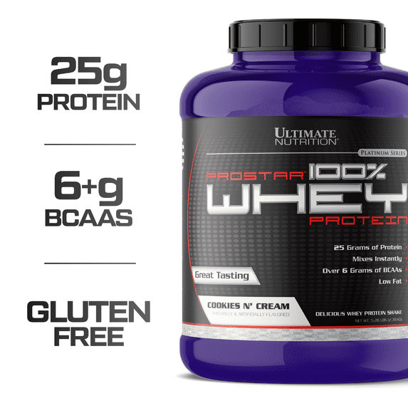 Ultimate Nutrition Prostar Whey Protein Powder of Isolate Concentrate Peptides Blend – Low Carb and Sodium, Keto Friendly 5lb