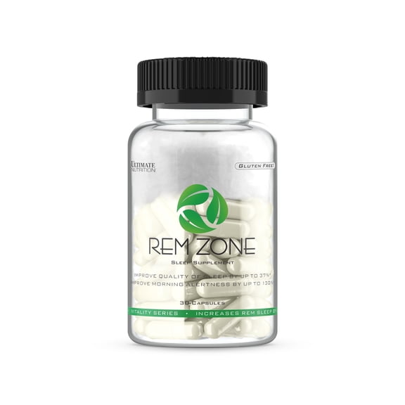 Ultimate Nutrition REM Zone, Sleep Support Supplement, 30 Vegan Capsules | Comprehensive Formula with Melatonin, L-Theanine and Gaba Blend For Restful Sleep Support, Better Night Snooze, Gluten Free