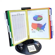 Ultimate Office AdjustaView 10-Pocket Desk Reference Organizer with Supplies Storage Base and EZ-Load Pockets to Hold 20 Sheets of Paper, Includes Fast Find Indexing Tabs Colored Pockets