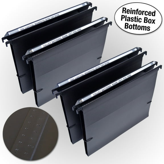 Ultimate Office MagniFileâ„¢ Extra-Capacity Hanging File Folders, 1/2" Box-Bottom, Letter Size, Feature A Wrap- Around Bungee Security Cord (Set of 4)