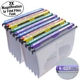 thumbnail image 1 of Ultimate Office MagniFile™ Hanging File Folders V Base Letter Size with 11 inch Magnified Indexes That Double The Size of Your File Titles to Find Files Fast. (Set of 10 Frost), 1 of 8