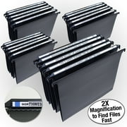 Ultimate Office MagniFile  Hanging File Folders V Base Letter Size with 11 inch Magnified Indexes That Double The Size of Your File Titles to Find Files Fast. Set of 20 Black