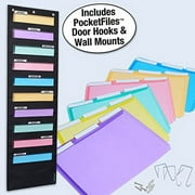 Ultimate Office WalMaster™ Heavy Duty, 10-Pocket Wall Chart Filing System for Classroom and Office, Wall File Organizer INCLUDES PocketFiles PLUS Wall Mounting Hardware and Spring-Loaded Door Hooks