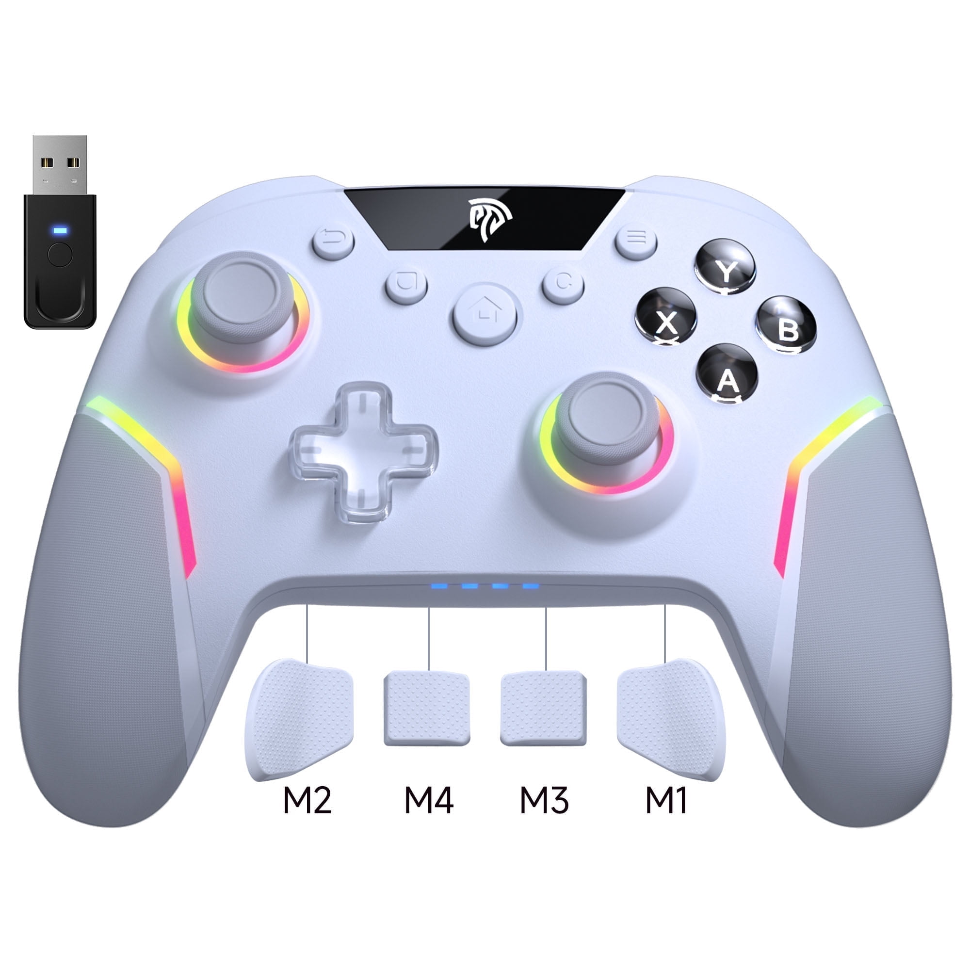 Ultimate PC Controller, EasySMX Bluetooth Controller for PC/IOS/Android/Switch/Steam, with RGB Lights, Micro Hall Triggers & Detachable Joysticks, Remappable Buttons