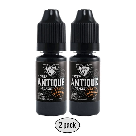 2 Pack - Antique Glaze, Black, (9mL) Vintaj 1 Step, Jewelry Craft, Patina, Multi-surface