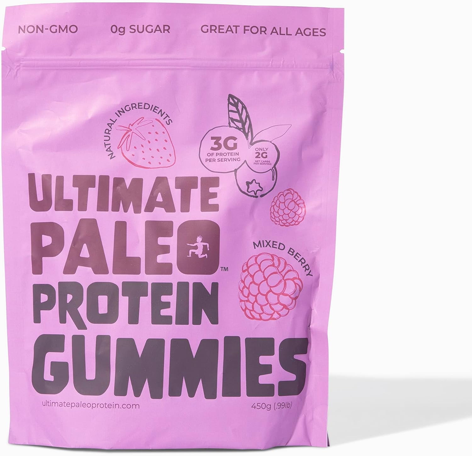 Ultimate Paleo Protein Gummies Mixed Berry Flavored Gummy Chews