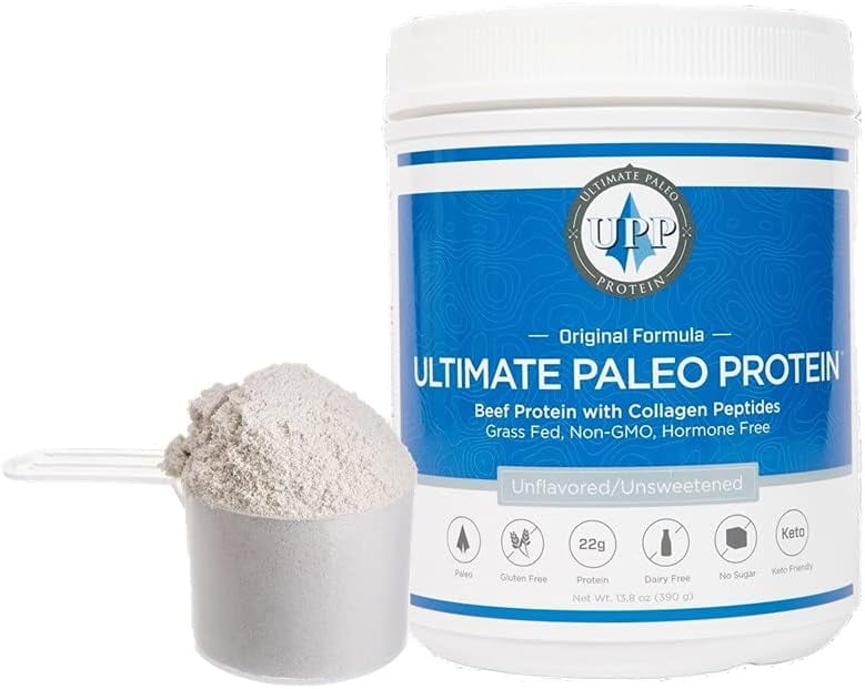 Ultimate Paleo Protein (Unflavored, 15 Servings - Premium Grass Fed Beef Protein, Non-GMO, Paleo Friendly, Gluten Free, Dairy Free, Keto Friendly, No Artificial Sweeteners or Preservatives