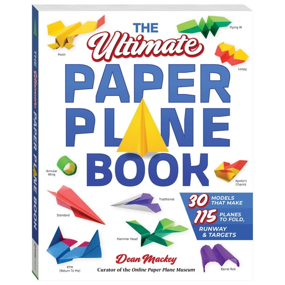 Hinkler: Ultimate Paper Plane Book - 352-pg, Step-by-Step Project Instructions, 30 Models, Flight Logs, Runway Targets, 115 Tear-Out Patterned Papers