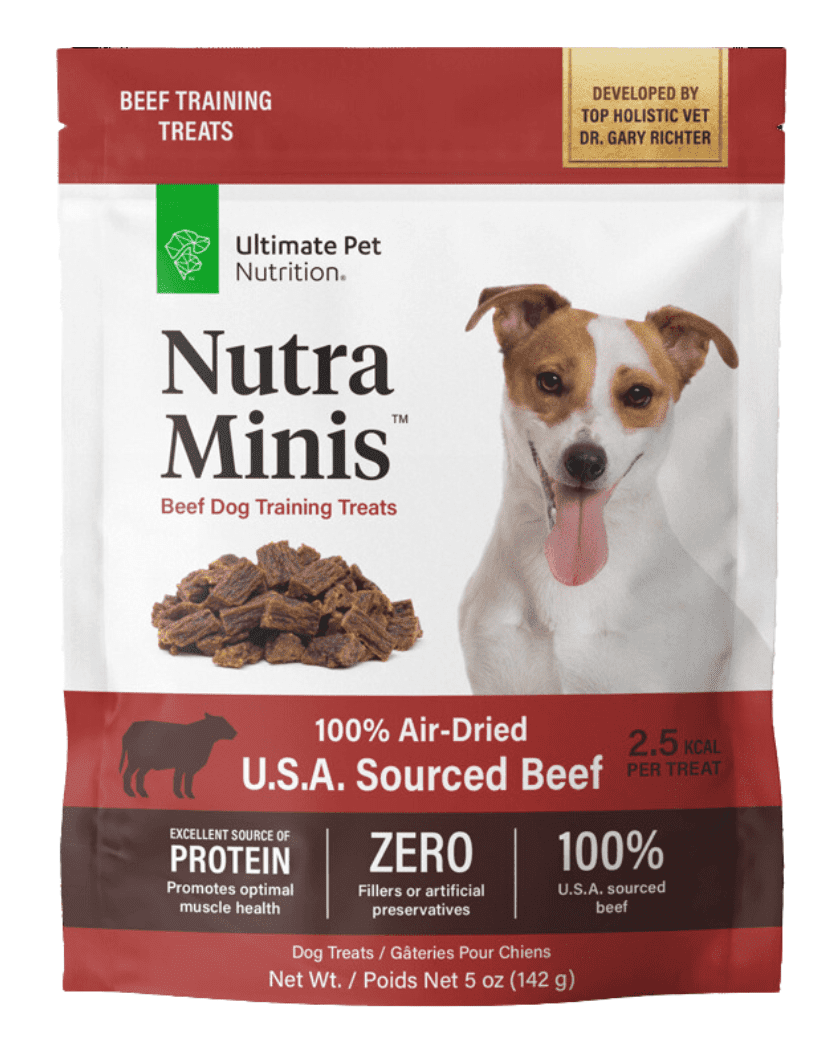Ultimate Pet Nutrition Nutra Minis Air Dried Beef Training Treats for Dogs