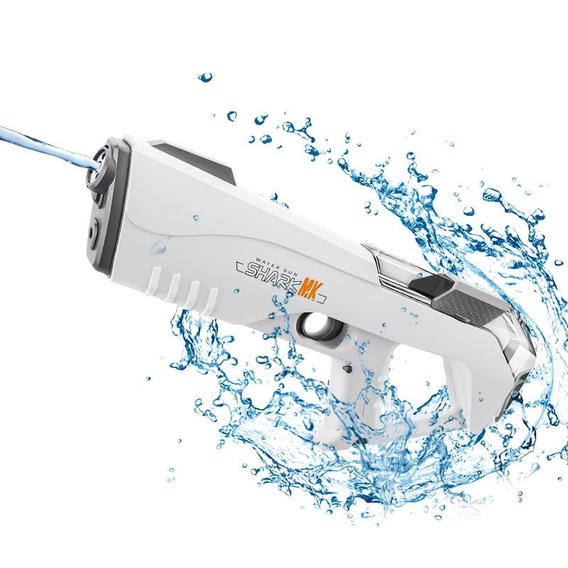 Ultimate Phantom Electric Water Gun: 32-Ft Range, Battery-Powered, Water Tank & LED Lights. Perfect for summer, beach, pool & garden fun. For kids 3+. Great water park gift（Grey）